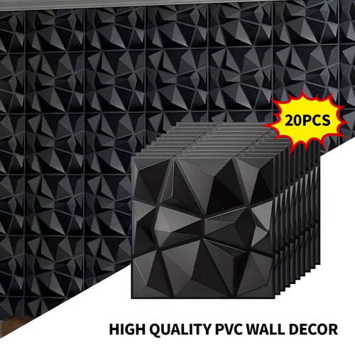 20PCS 3D Wall Panels 30X30Cm Indoor Wall Decoration for Living Room Bedroom Hotel Office Mural Tile-Panel-Mold 3D Wall Sticker